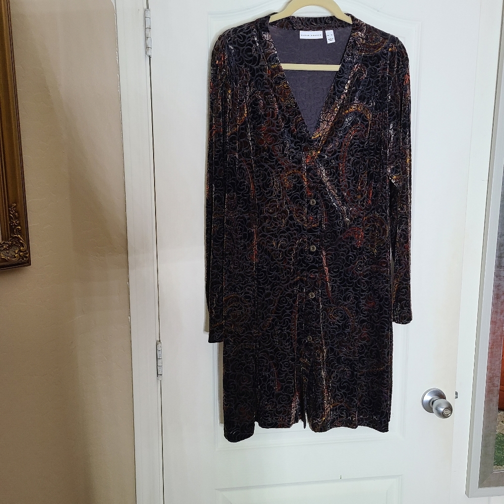 Velvet dress/ cover up beautiful soft burnout velvet size XL.